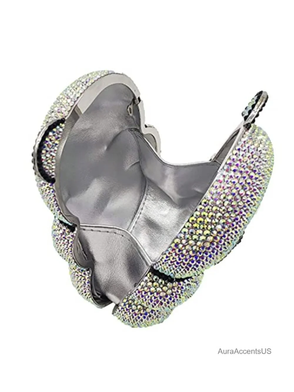 Crystal Bear Evening Clutch Purse Rhinestone Handbag Party